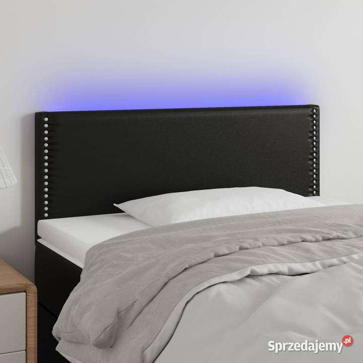 Zagłówek do łóżka z LED czarny 100x5x7888 Ramy i stelaże Warszawa