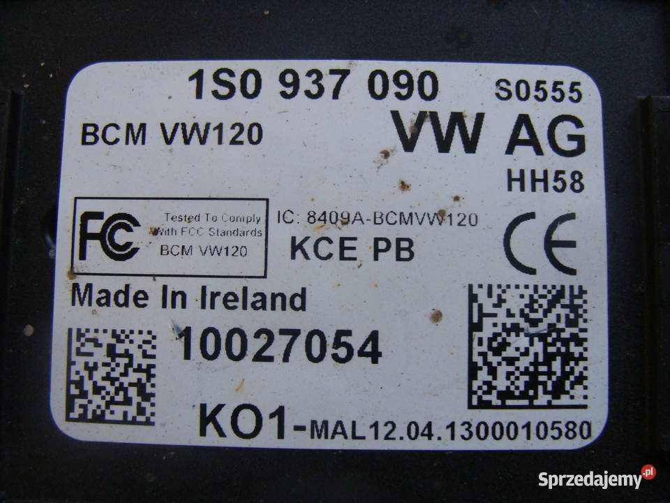 VW UP MODUŁ KOMFORTU 1S0937090 zachodniopomorskie Goleniów