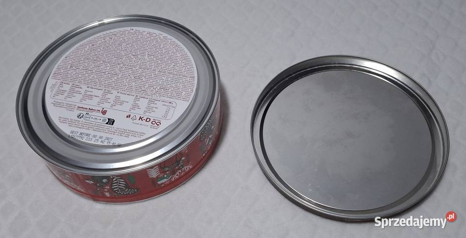 Pojemnik metalowy z pokrywką okrągły renifer śląskie Czeladź