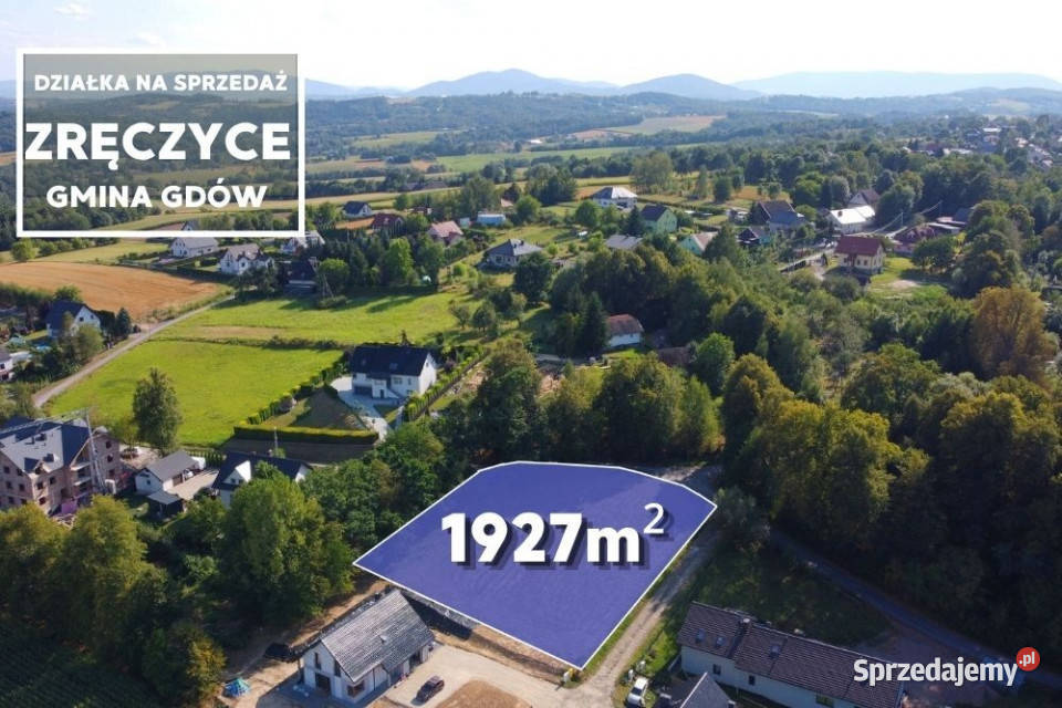Działka widokowa 1927 m ZRĘCZYCE Gmina Gdów Zręczyce