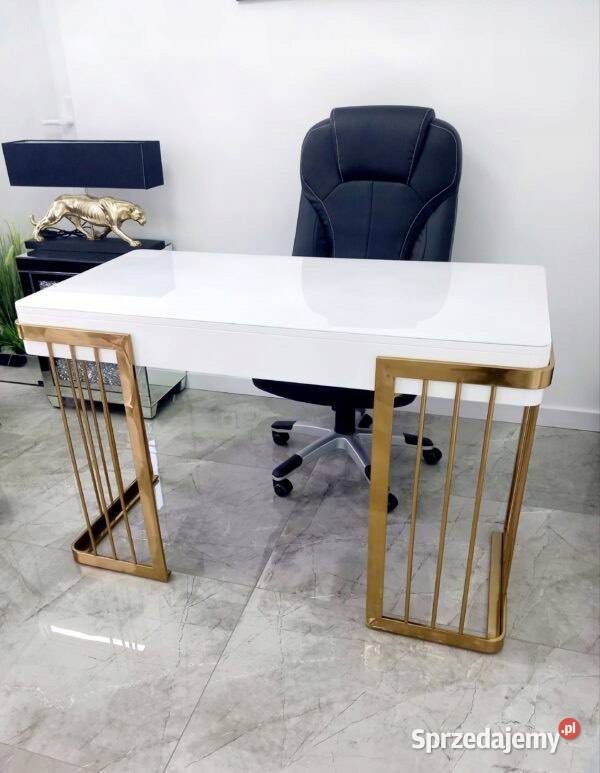 Nowoczesne złote biurko białe biurko kosmetyczne Dom i Ogród Nowy Sącz