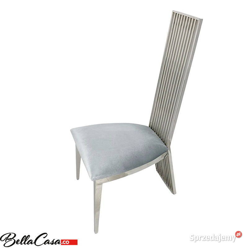 Krzesło glamour Parker Silver srebrne do jadalni BellaCasa