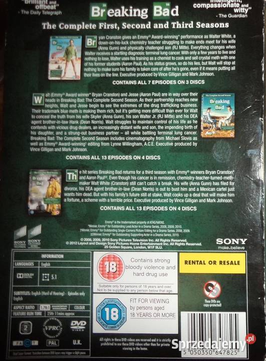 Breaking Bad complete seasons 1 2 i 3 angielsku Rzeszów