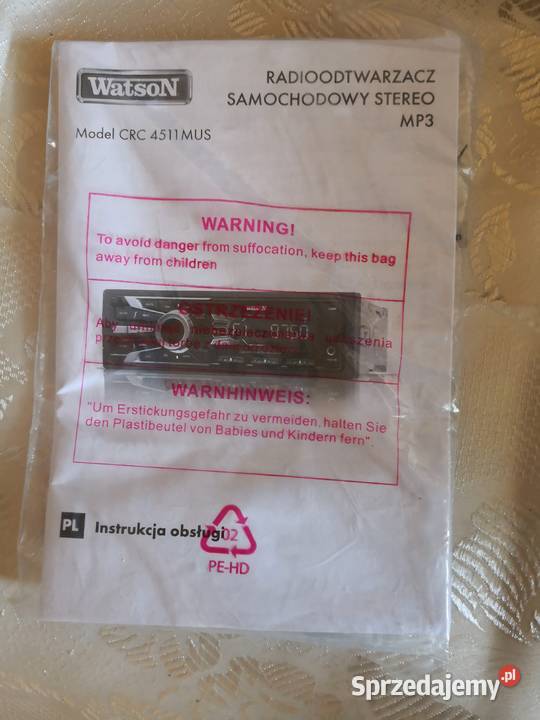 Watson odtwarzacz samochodowy stereo mp3 Łódź sprzedam