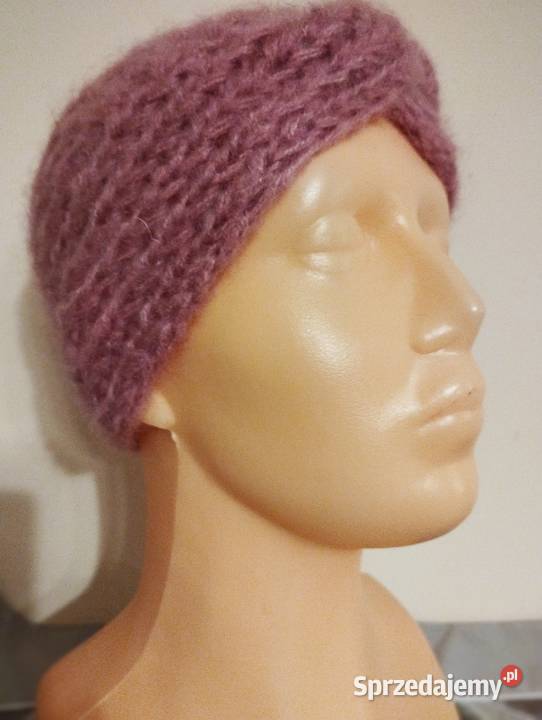 Szeroka opaska na głowę turban pudrowy róż Olsztyn