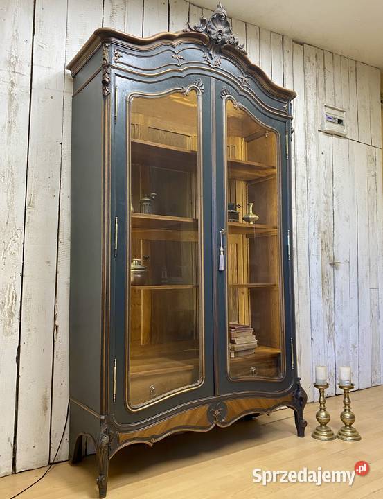 BIBLIOTEKA witryna antracyt Louis XV Francja Poznań