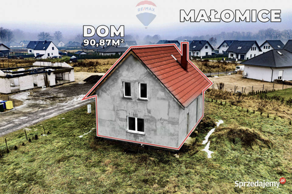 Dom wolnostojący w stanie deweloperskim Rok budowy 2020 Małomice