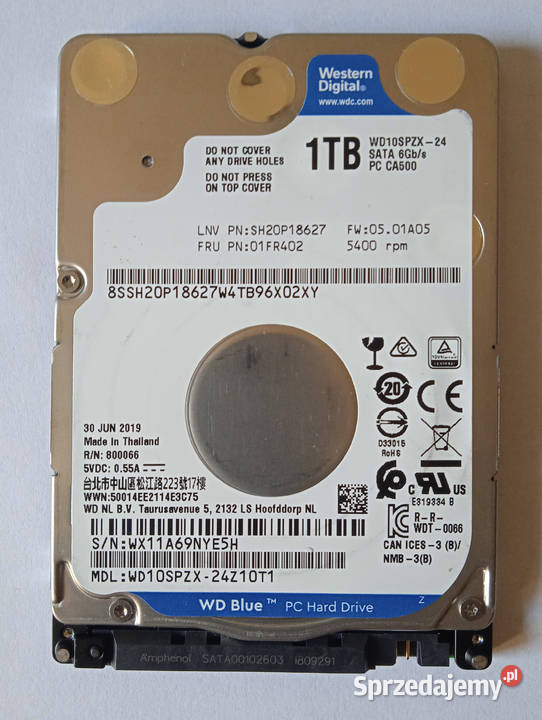 Dysk HDD WD Blue 1TB 25 SATA III 6 Gbs 7 mm 5400 Elektronika sprzedam