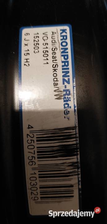 Felgi czarne 15 Audi Skoda Seat Volkswagen 5x100