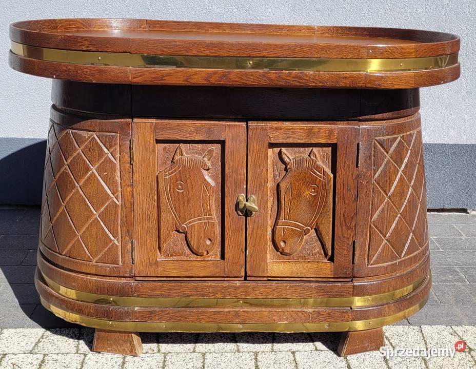 Dębowy barek podwójna beczka Stojaki na wino lubelskie