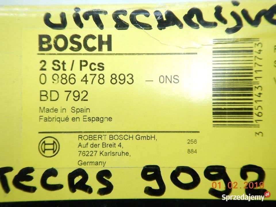 TARCZE HAMULCOWE BOSCH PRZÓD VW FORD SEAT Tarcze hamulcowe