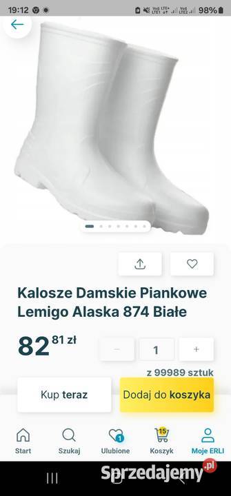 Kalosze białe dziewczynka Nowy Dwór Gdański