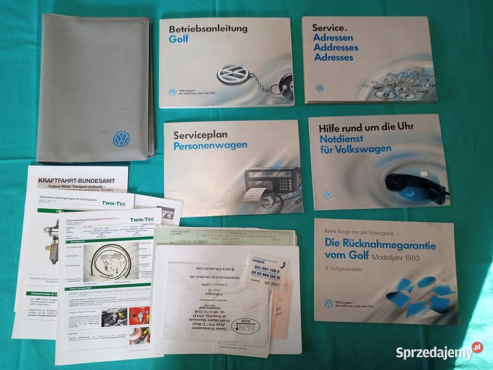 VW VOLKSWAGEN GOLF 3 Instrukcja Obsługi Książka Łódź