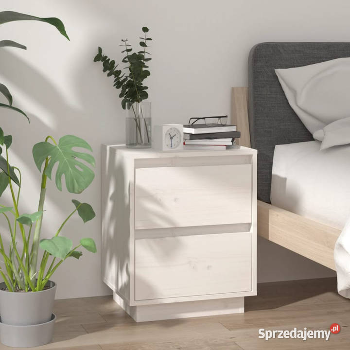 Szafka nocna biała 40x35x50 lite drewno sosnowe mazowieckie