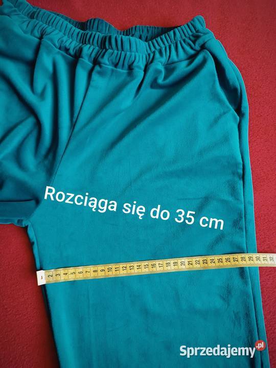 Dres niebieski komplet welurowy wiskoza Cieszyn