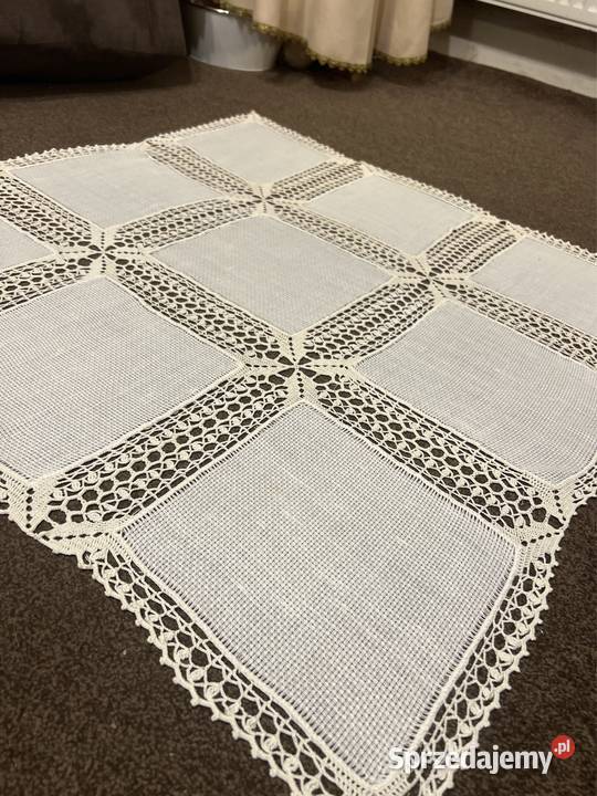 Obrus szydełkowy rękodzieło Obrusy i serwety Zabrze sprzedam