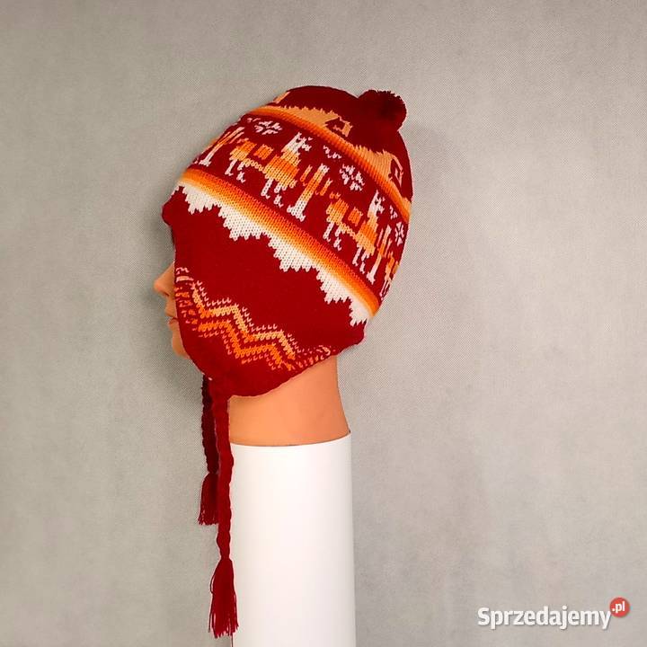 Ciepła Czapka Wełna Alpaki Polar z Peru Handmade Kudowa-Zdrój