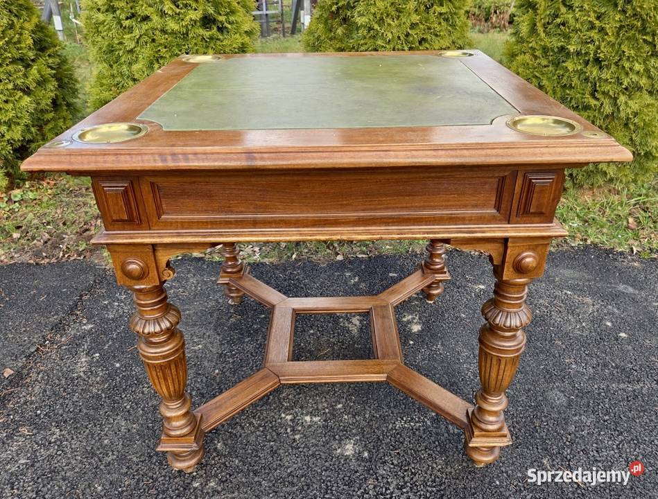 Wyjątkowy orzechowy karciak z końca XIX wieku Szczecin