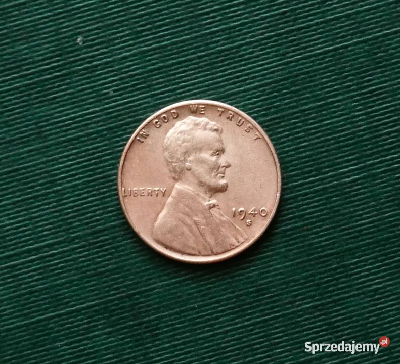 USA 1 cent 1940r Wheat Penny Lincoln Znak Gliwice