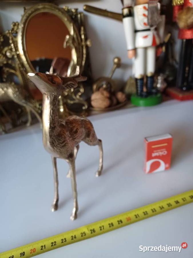 Piękna mosiężna figura jelonka sprzedam