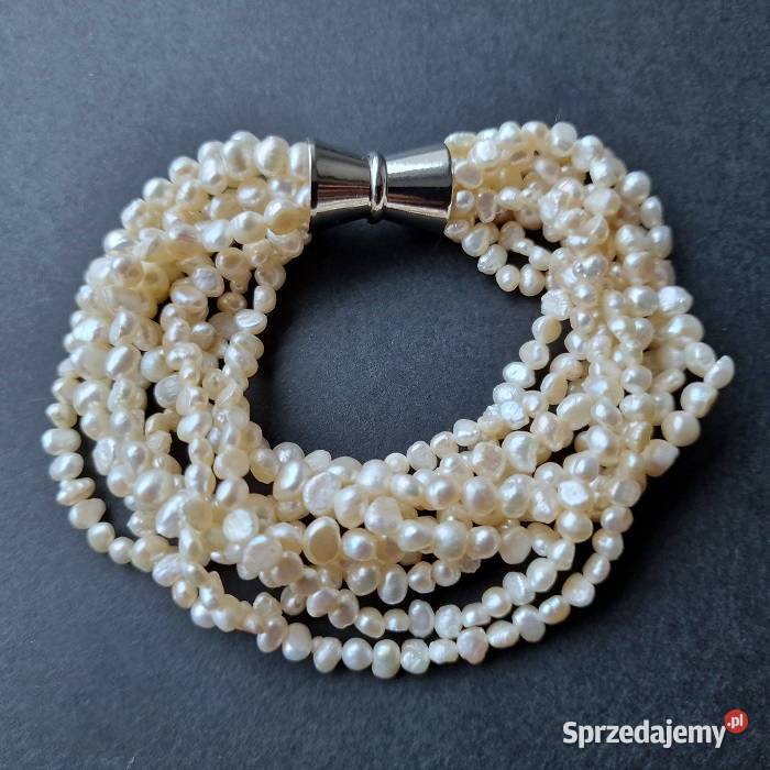 BIAŁE BAROKOWE PERŁY NATURALNE NASZYJNIK I Naszyjniki śląskie Częstochowa sprzedam
