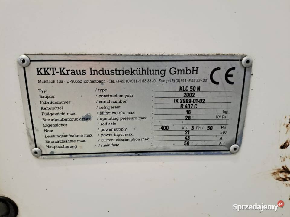 Chiller KKT 50 kW agregat wody lodowej