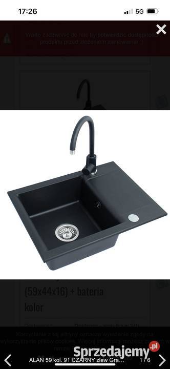 Nowy zlew czarny 350 zl Chojnice