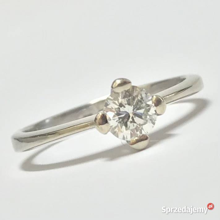 Złoty PIERŚCIONEK zaręczynowy 14K DIAMENT 033ct złote Warszawa