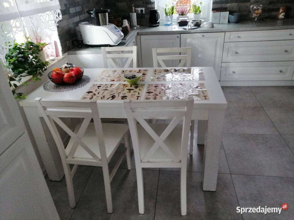 Drewniany stół biały Klęczany