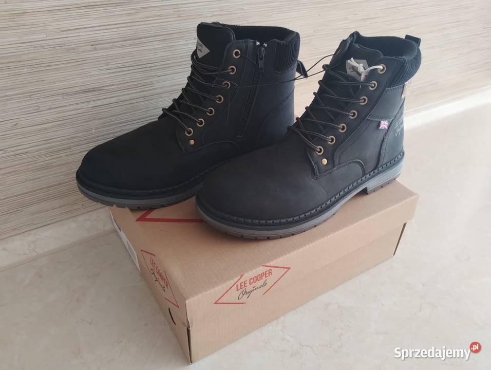 NOWE Buty męskie ocieplane sznurowane z zamkiem