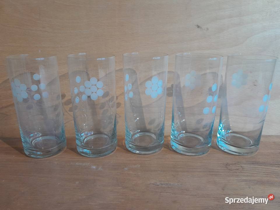 Stare szklanki zestaw 6 sztuk zabytek PRL retro
