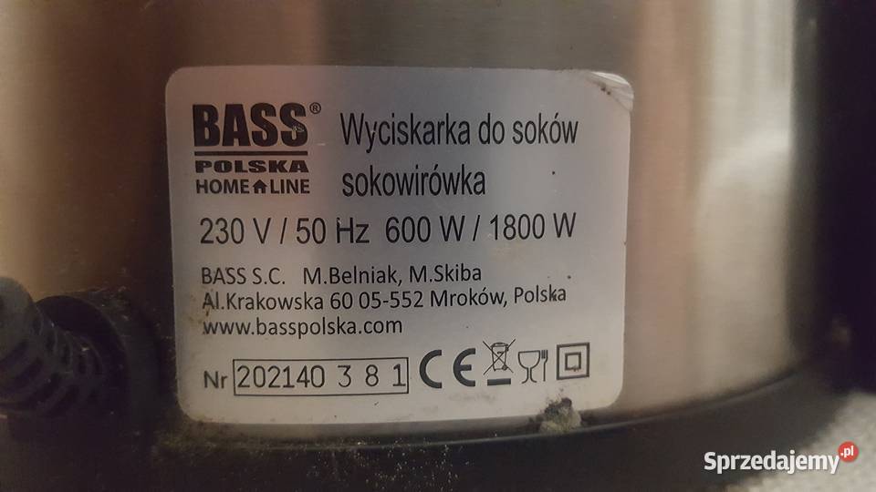 Wyciskarka do soków sokowirówka Warszawa sprzedam