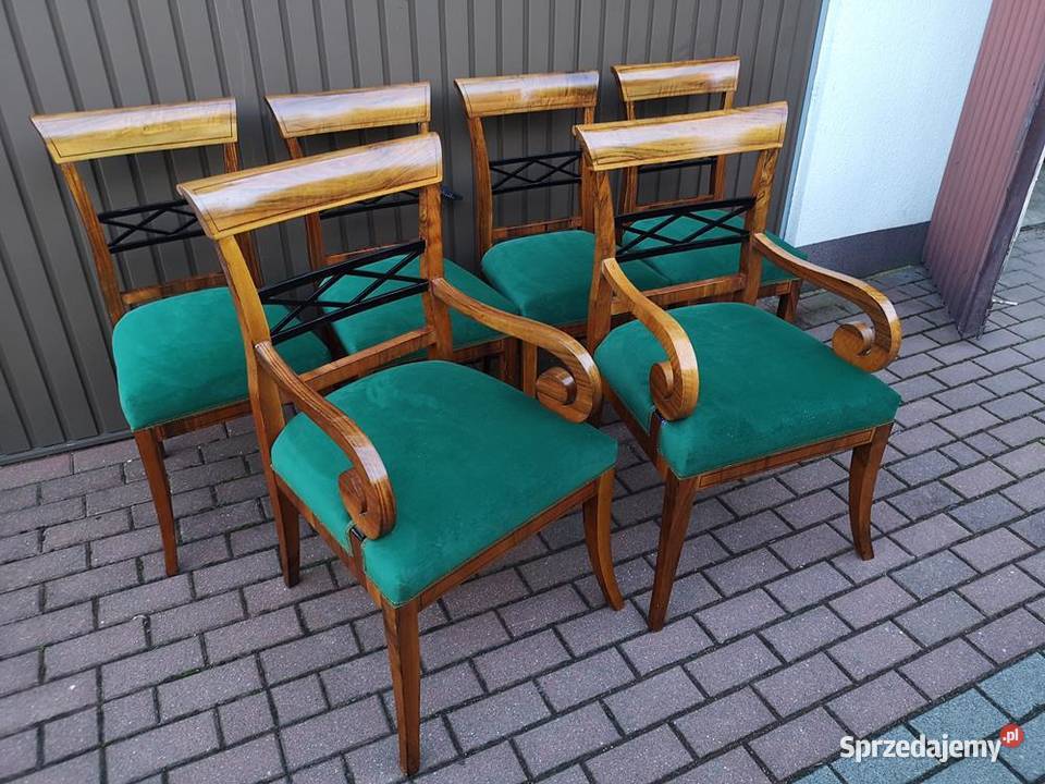 KrzesłaFotele Komplet Biedermeier Orzech Stare Swarzędz