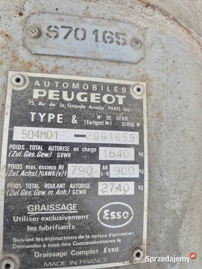 Peugeot 504 18 KLASYK nowy lakier sprawny bez manualna Łódź