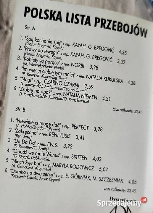 Polska Lista Przebojów PerfektKayah Norbi Reni kaseta sprzedam