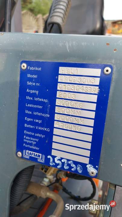 Wózek widłowy HELI typ 30 CPCD30W8 Isuzu Kosiarki śląskie Przymiłowice sprzedam