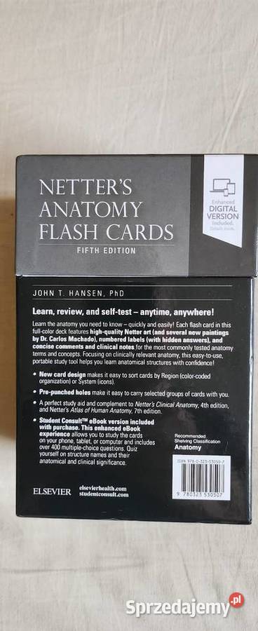Netters Anatomy flash cards J Hansen Rok wydania 2019 Warszawa