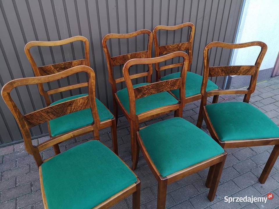 Krzesła ARTDECO Stare Antyk Komplet 6 Sztuk wielkopolskie Swarzędz