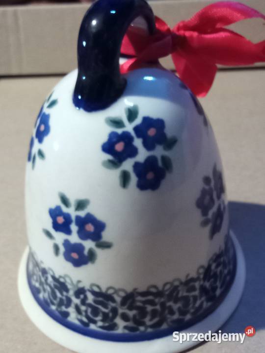 Stary ręcznie malowany ceramiczny dzwonek dolnośląskie Świdnica