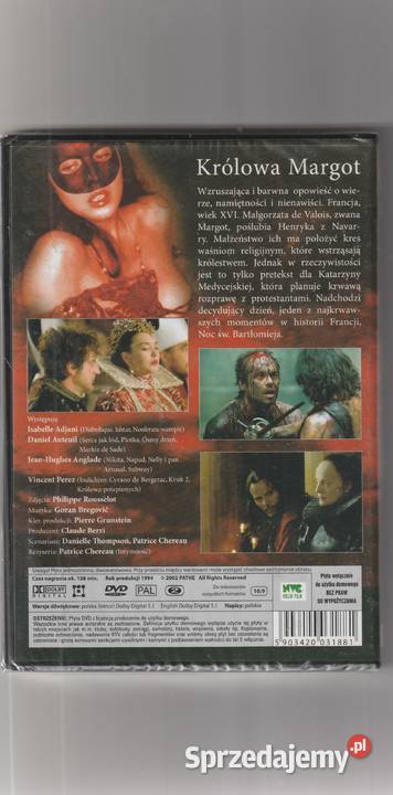 KRÓLOWA MARGOT Alexandre Dumas DVD mazowieckie Pruszków