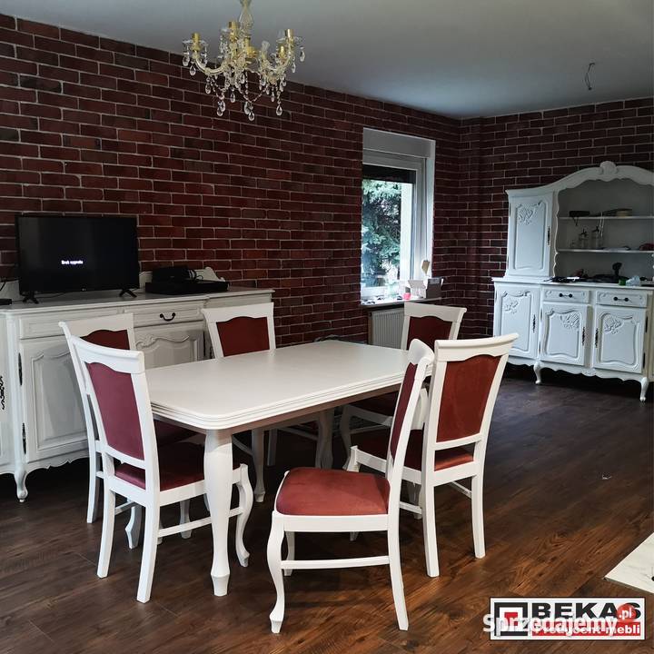 Biały Stół rozkładany Ludwik 160200240 6 Krzeseł małopolskie Nowy Sącz
