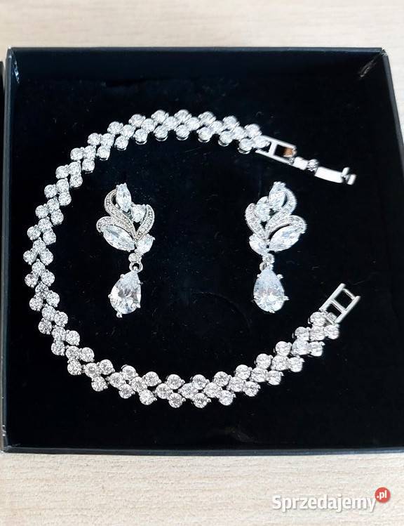 Kolczyki i bransoletka Novia Blanca cyrkonie Warszawa