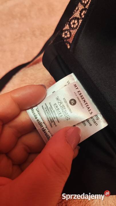 Czarny biustonosz z czarną koronką XL Piaseczno