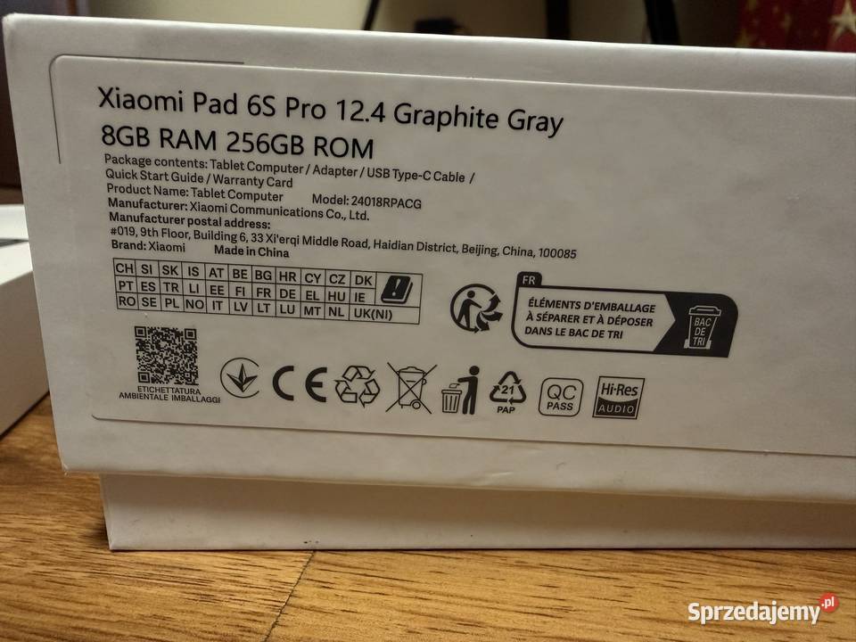 Xiaomi Pad 6S Pro 124 8256 GB NOWY Etui z