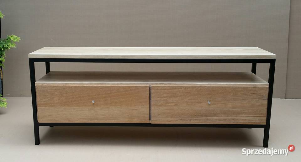 Regał szafka rtv dębowa szuflady loft RTV Radomsko