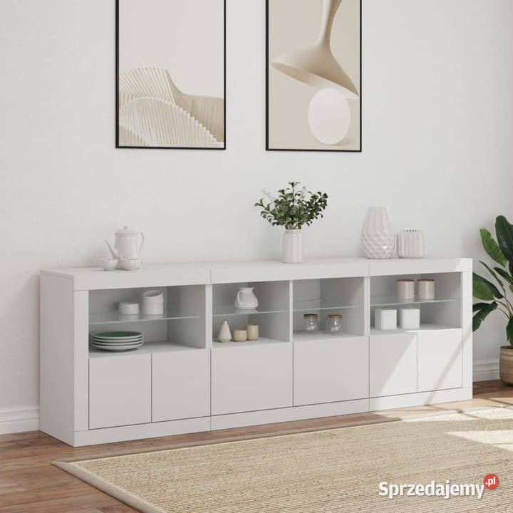 Szafka z oświetleniem LED biała 202x37x67 Warszawa