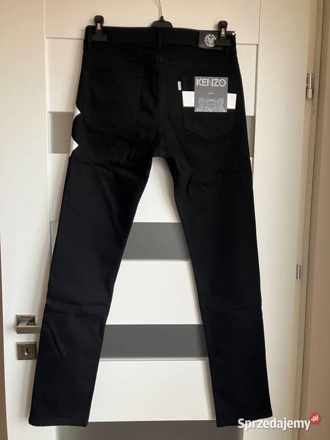 Nowe czarne męskie spodnie jeansy Kenzo skinny czarny