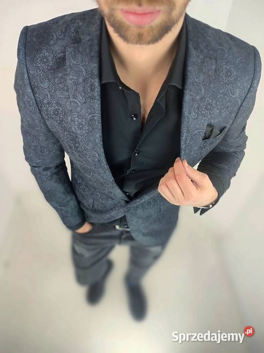 GIOVANNI PERA Marynarka Męska D803 Czarno Szara Rozmiar M Ostrów Wielkopolski sprzedam