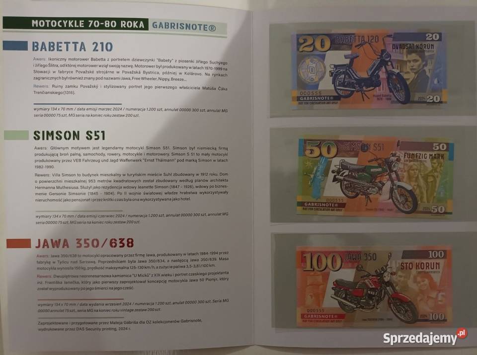 Banknot Bon motocykle socjalizmu 2024 Matej Goleniów