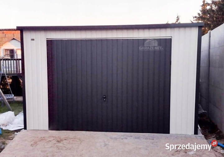 GARAŻ BLASZANY 4m x 5m SPAD TYŁ BRAMA UCHYLNA Łapanów